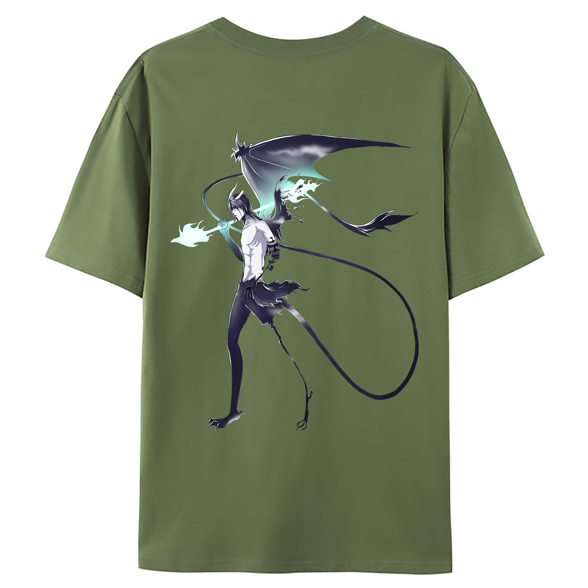 （画像用） ブリーチ ウルキオラ·シファー BLEACH Ulquiorra cifer 綿100％ メンズ半袖Tシャツ（バックプリント） 通気性